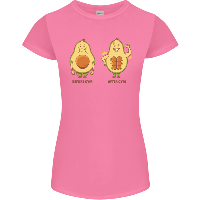 Funny Advacado Gym Bodybuilding Fitness Womens Petite Cut T-Shirt Azalea