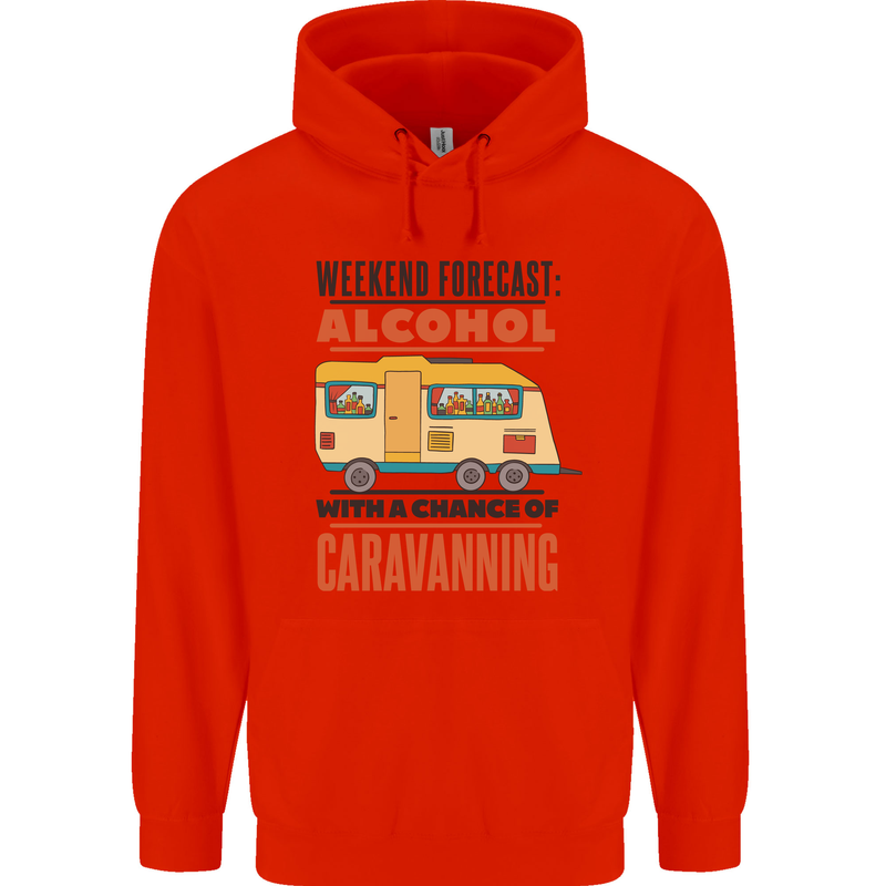 Funny Alcohol Caravanning Caravan Beer Mens 80% Cotton Hoodie Bright Red