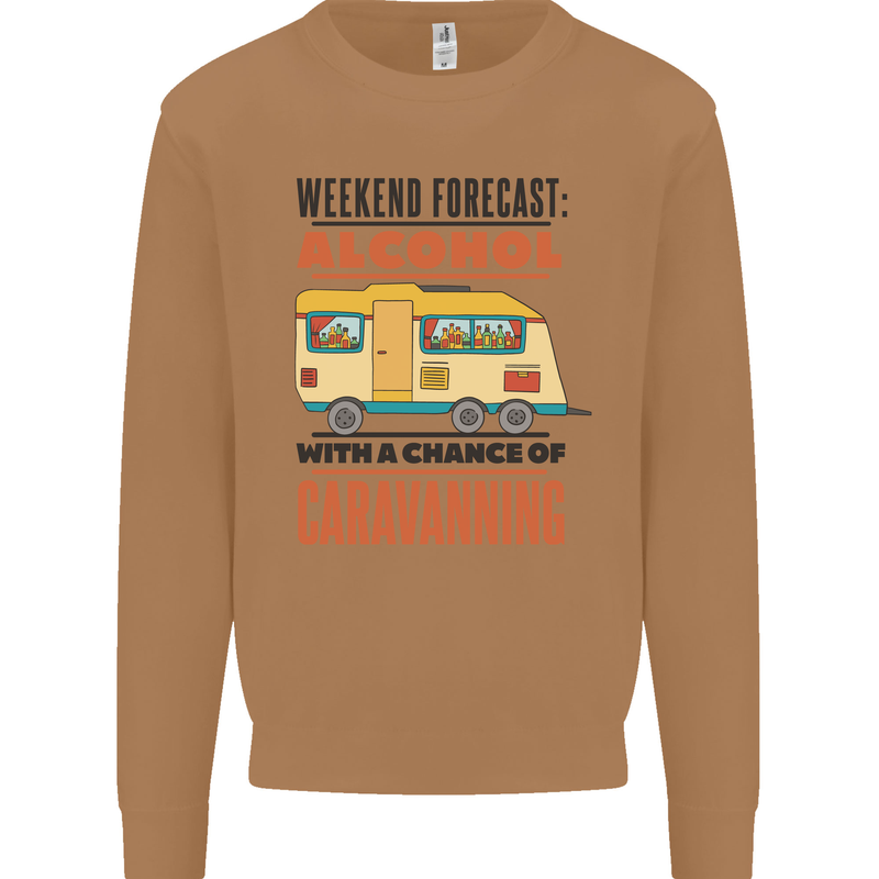 Funny Alcohol Caravanning Caravan Beer Mens Sweatshirt Jumper Caramel Latte