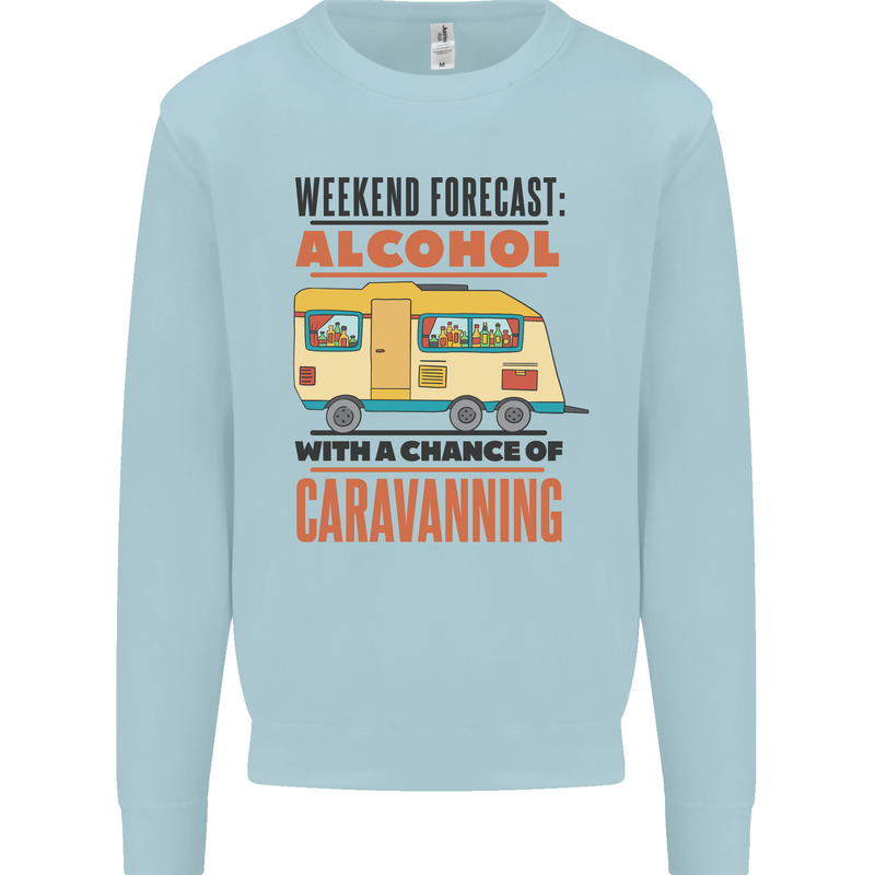 Funny Alcohol Caravanning Caravan Beer Mens Sweatshirt Jumper Light Blue