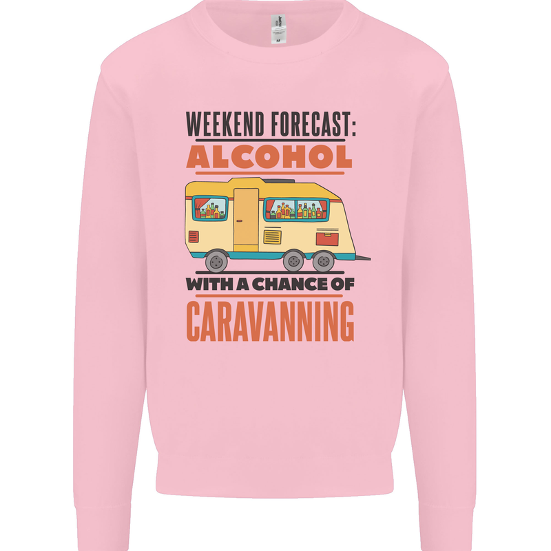 Funny Alcohol Caravanning Caravan Beer Mens Sweatshirt Jumper Light Pink