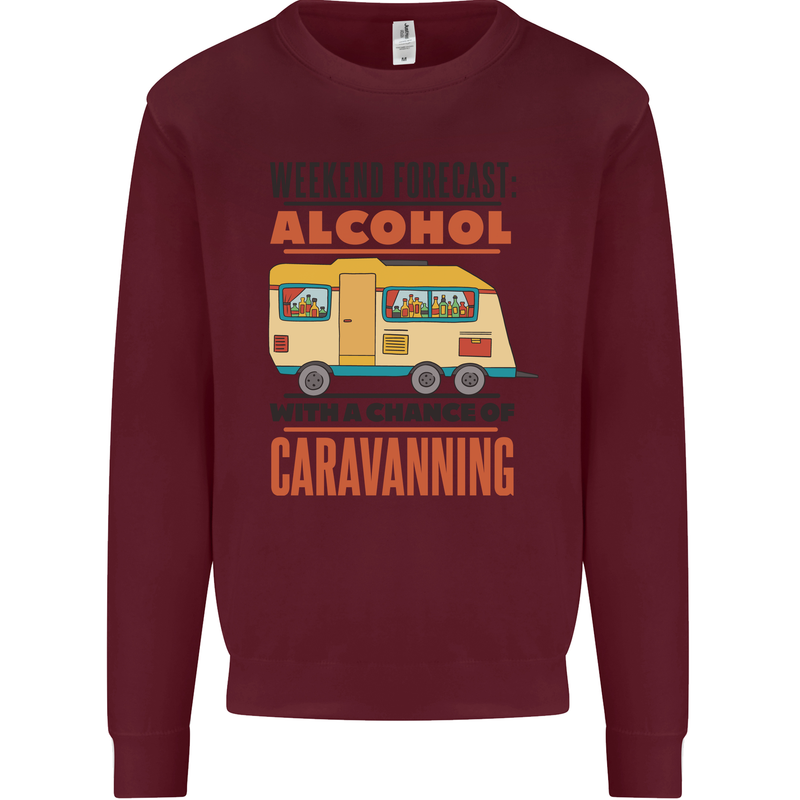 Funny Alcohol Caravanning Caravan Beer Mens Sweatshirt Jumper Maroon