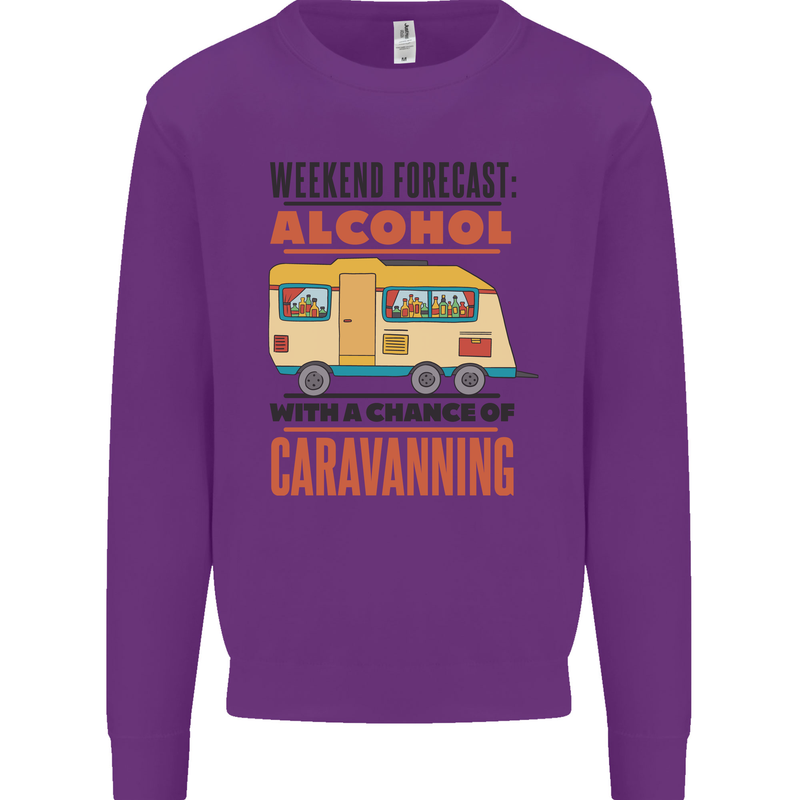 Funny Alcohol Caravanning Caravan Beer Mens Sweatshirt Jumper Purple