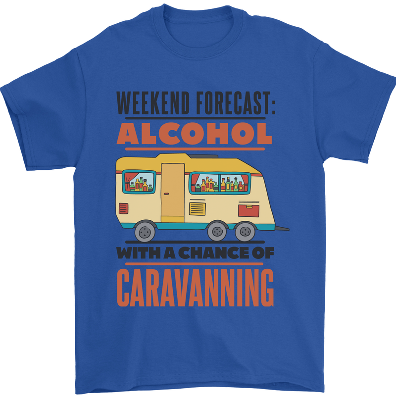 Funny Alcohol Caravanning Caravan Beer Mens T-Shirt Cotton Gildan Royal Blue