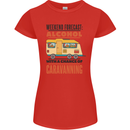 Funny Alcohol Caravanning Caravan Beer Womens Petite Cut T-Shirt Red