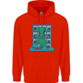 Funny Alien Drug Dealer Weed Childrens Kids Hoodie Bright Red