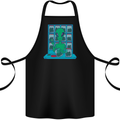 Funny Alien Drug Dealer Weed Cotton Apron 100% Organic Black