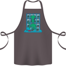 Funny Alien Drug Dealer Weed Cotton Apron 100% Organic Dark Grey