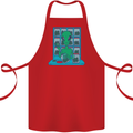 Funny Alien Drug Dealer Weed Cotton Apron 100% Organic Red