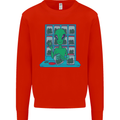 Funny Alien Drug Dealer Weed Kids Sweatshirt Jumper Bright Red