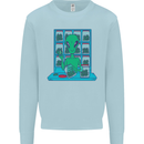 Funny Alien Drug Dealer Weed Kids Sweatshirt Jumper Light Blue