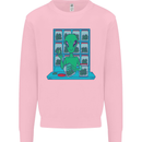 Funny Alien Drug Dealer Weed Kids Sweatshirt Jumper Light Pink