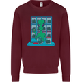 Funny Alien Drug Dealer Weed Kids Sweatshirt Jumper Maroon