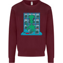 Funny Alien Drug Dealer Weed Kids Sweatshirt Jumper Maroon
