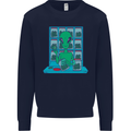 Funny Alien Drug Dealer Weed Kids Sweatshirt Jumper Navy Blue