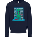 Funny Alien Drug Dealer Weed Kids Sweatshirt Jumper Navy Blue