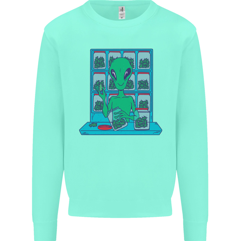 Funny Alien Drug Dealer Weed Kids Sweatshirt Jumper Peppermint