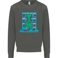 Funny Alien Drug Dealer Weed Kids Sweatshirt Jumper Storm Grey