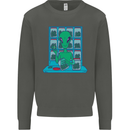 Funny Alien Drug Dealer Weed Kids Sweatshirt Jumper Storm Grey
