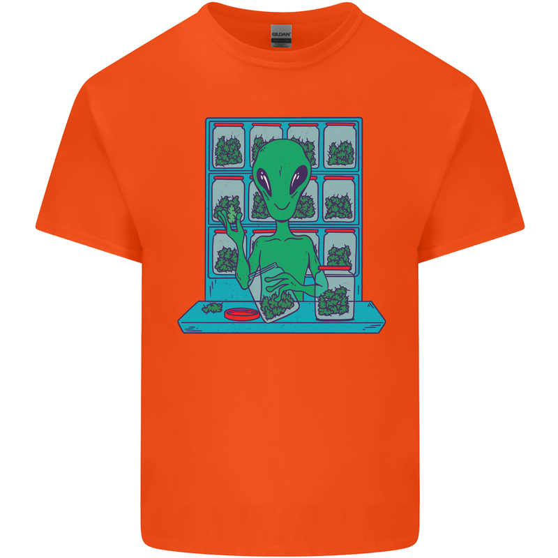 Funny Alien Drug Dealer Weed Kids T-Shirt Childrens Orange