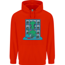 Funny Alien Drug Dealer Weed Mens 80% Cotton Hoodie Bright Red