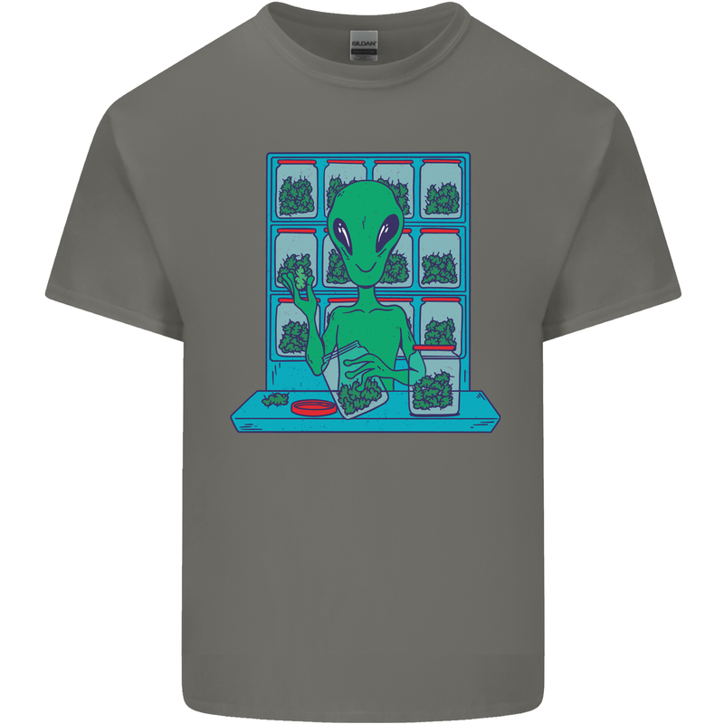 Funny Alien Drug Dealer Weed Mens Cotton T-Shirt Tee Top Charcoal