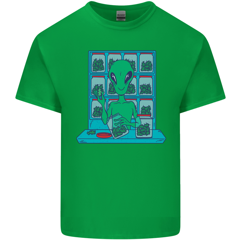 Funny Alien Drug Dealer Weed Mens Cotton T-Shirt Tee Top Irish Green