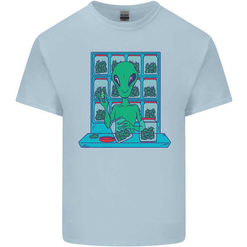 Funny Alien Drug Dealer Weed Mens Cotton T-Shirt Tee Top Light Blue