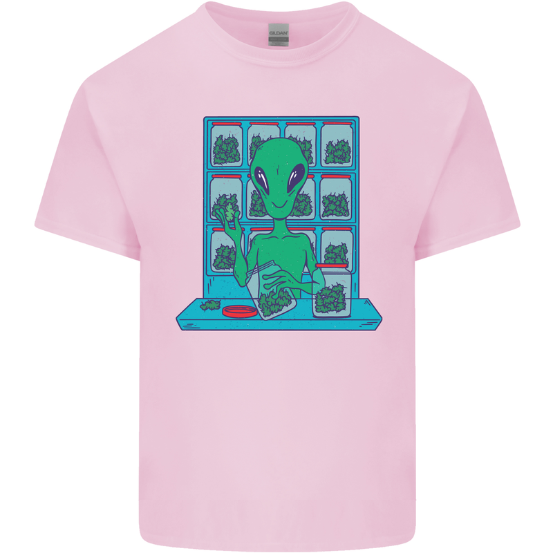 Funny Alien Drug Dealer Weed Mens Cotton T-Shirt Tee Top Light Pink