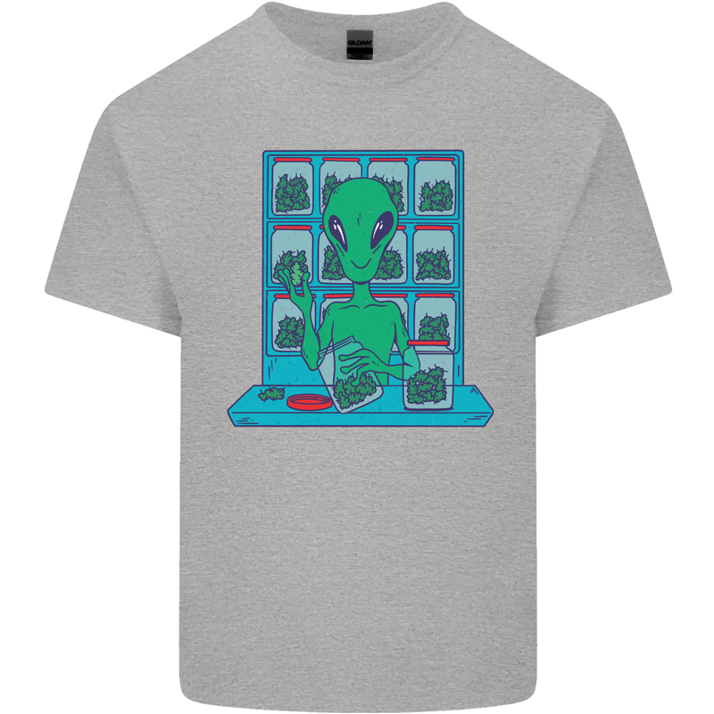 Funny Alien Drug Dealer Weed Mens Cotton T-Shirt Tee Top Sports Grey