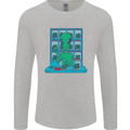 Funny Alien Drug Dealer Weed Mens Long Sleeve T-Shirt Sports Grey