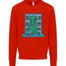 Funny Alien Drug Dealer Weed Mens Sweatshirt Jumper Bright Red