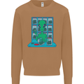 Funny Alien Drug Dealer Weed Mens Sweatshirt Jumper Caramel Latte