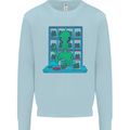 Funny Alien Drug Dealer Weed Mens Sweatshirt Jumper Light Blue