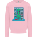 Funny Alien Drug Dealer Weed Mens Sweatshirt Jumper Light Pink