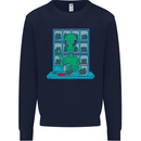 Funny Alien Drug Dealer Weed Mens Sweatshirt Jumper Navy Blue