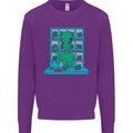 Funny Alien Drug Dealer Weed Mens Sweatshirt Jumper Purple
