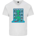 Funny Alien Drug Dealer Weed Mens V-Neck Cotton T-Shirt White