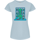 Funny Alien Drug Dealer Weed Womens Petite Cut T-Shirt Light Blue