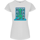 Funny Alien Drug Dealer Weed Womens Petite Cut T-Shirt White