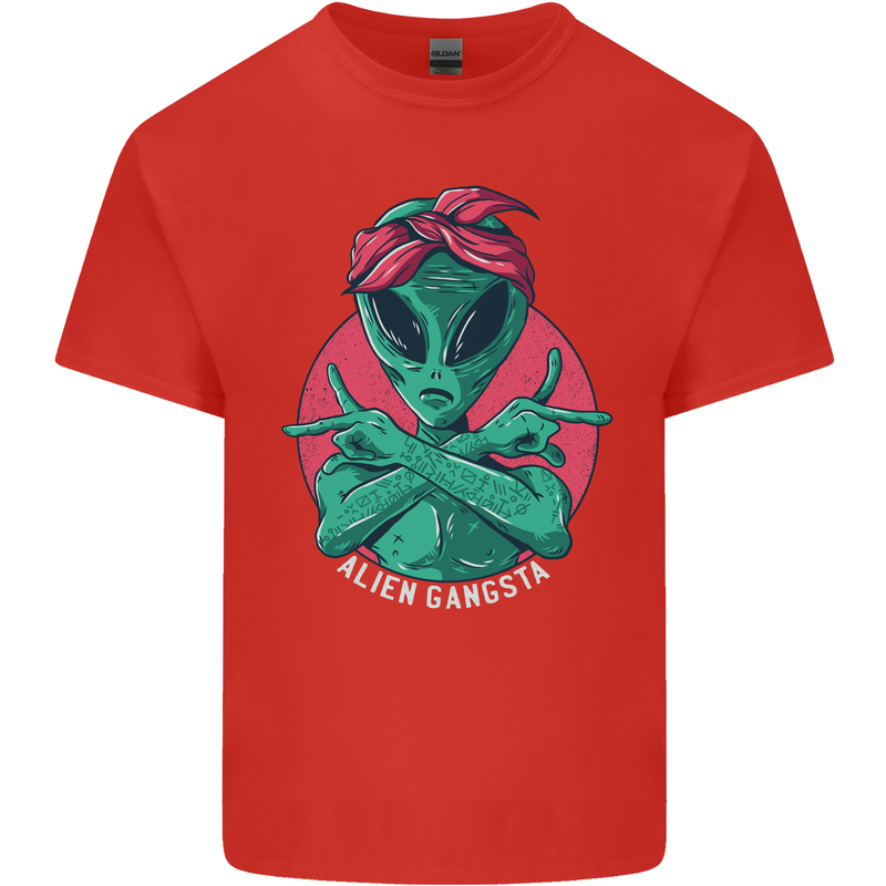 Funny Alien Gangster UFO 2Pac Rap Music Kids T-Shirt Childrens Red