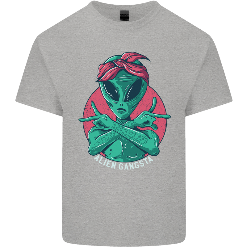 Funny Alien Gangster UFO 2Pac Rap Music Kids T-Shirt Childrens Sports Grey