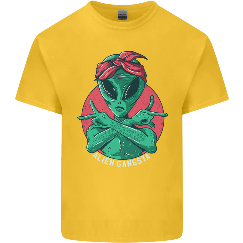 Funny Alien Gangster UFO 2Pac Rap Music Kids T-Shirt Childrens Yellow