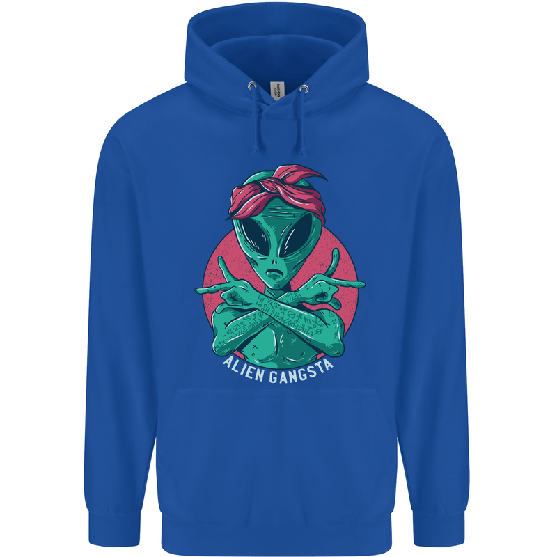 Funny Alien Gangster UFO 2Pac Rap Music Mens 80% Cotton Hoodie Royal Blue