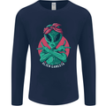 Funny Alien Gangster UFO 2Pac Rap Music Mens Long Sleeve T-Shirt Navy Blue