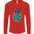 Funny Alien Gangster UFO 2Pac Rap Music Mens Long Sleeve T-Shirt Red