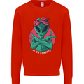 Funny Alien Gangster UFO 2Pac Rap Music Mens Sweatshirt Jumper Bright Red