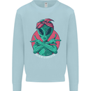 Funny Alien Gangster UFO 2Pac Rap Music Mens Sweatshirt Jumper Light Blue