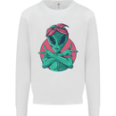 Funny Alien Gangster UFO 2Pac Rap Music Mens Sweatshirt Jumper White