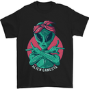 Funny Alien Gangster UFO 2Pac Rap Music Mens T-Shirt Cotton Gildan Black
